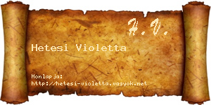 Hetesi Violetta névjegykártya